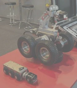 Crawler system displayed with wheels and accessories