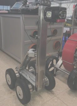Crawler in an upright display setup